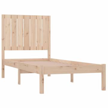 Solid Wood Bed Frame 75x190 cm Small Single | Modern Design