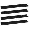 Stylish Black Wall Shelves (4 pcs) - 60x9x3 cm | HipoMarket