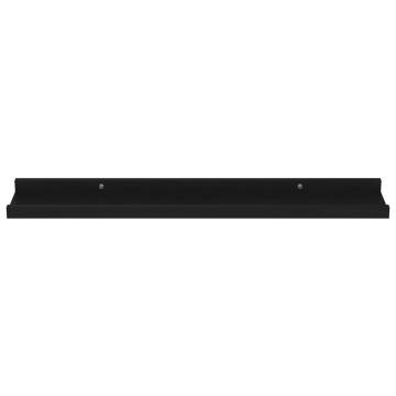 Stylish Black Wall Shelves (4 pcs) - 60x9x3 cm | HipoMarket