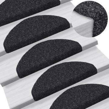 Self-Adhesive Stair Mats 10 pcs - Black, 65x21 cm | Hipo Market