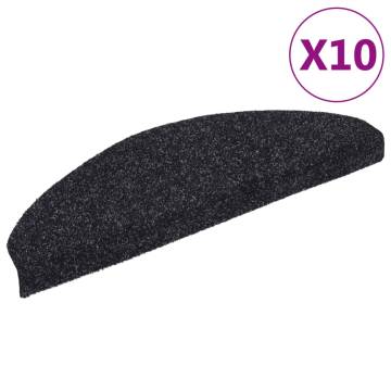 Self-Adhesive Stair Mats 10 pcs - Black, 65x21 cm | Hipo Market