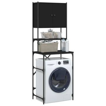 Washing Machine Cabinet Black | Space-Saving Solution