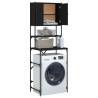 Washing Machine Cabinet Black | Space-Saving Solution