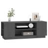 Elegant Grey TV Cabinet - Solid Pine Wood, 110x35x40.5 cm