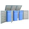 Triple Wheelie Bin Shed 207x77.5x112.5 cm Stainless Steel Colour blue Size 3 bins Number of bins 1 