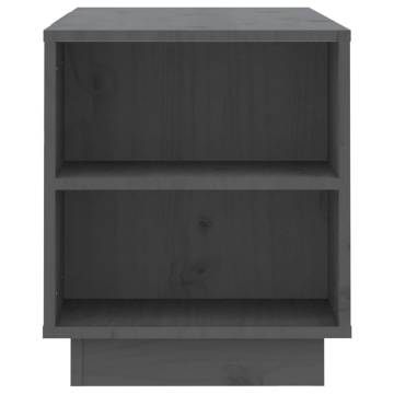 Elegant Grey TV Cabinet - Solid Pine Wood, 110x35x40.5 cm