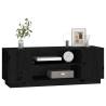 TV Cabinet Black - Solid Pine Wood - 110x35x40.5 cm