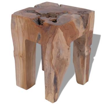 Handmade Solid Teak Wood Stool | Rustic Charm for Your Space