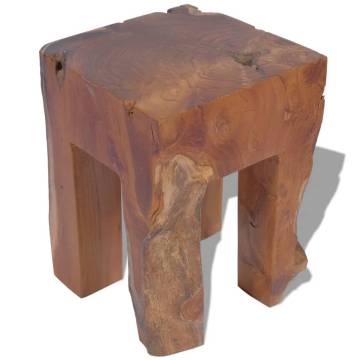 Handmade Solid Teak Wood Stool | Rustic Charm for Your Space