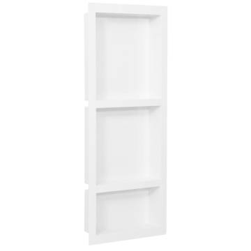 Shower Niche with 3 Compartments - Matt White 41x99x9 cm