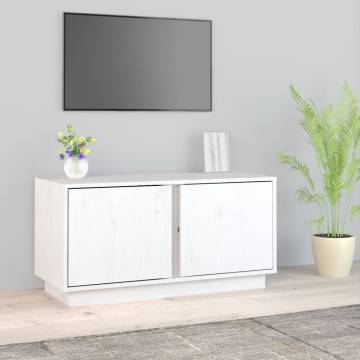 Stylish White TV Cabinet | Solid Pine Wood | 80x35x40.5 cm