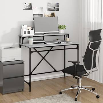 Desk Grey Sonoma 100x50 cm | Industrial Style Home Office