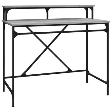 Desk Grey Sonoma 100x50 cm | Industrial Style Home Office