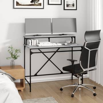 Desk Grey Sonoma 100x50 cm | Industrial Style Home Office