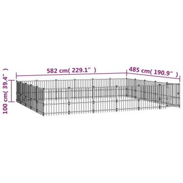 Outdoor Dog Kennel Steel 28.23 m² | Safety & Comfort