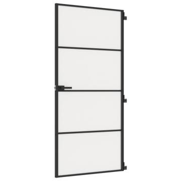 Interior Door Slim Black 93x201.5 cm - Tempered Glass & Aluminium