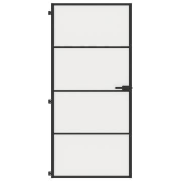 Interior Door Slim Black 93x201.5 cm - Tempered Glass & Aluminium