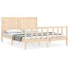 King Size Solid Wood Bed Frame with Headboard - Hipomarket