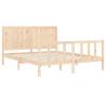 King Size Solid Wood Bed Frame with Headboard - Hipomarket