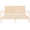 King Size Solid Wood Bed Frame with Headboard - Hipomarket