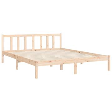 King Size Solid Wood Bed Frame with Headboard - Hipomarket