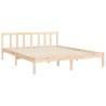 King Size Solid Wood Bed Frame with Headboard - Hipomarket