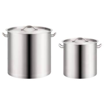 Premium 2 Piece Stainless Steel Stock Pot Set - 71/36 L