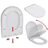 Soft-close Toilet Seat with Quick-release Design White Square Colour white Size 46 x 36 cm(60 - 200 mm) Quantity in Package 1 