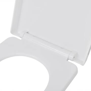 Soft-Close White Square Toilet Seat with Quick Release