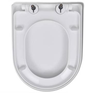 Soft-Close White Square Toilet Seat with Quick Release