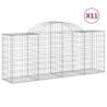 Arched Gabion Baskets 11 pcs | Galvanised Iron Garden Barriers