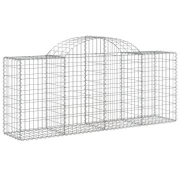 Arched Gabion Baskets 11 pcs | Galvanised Iron Garden Barriers