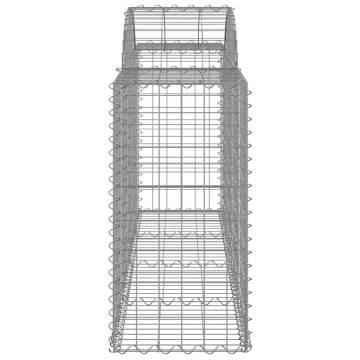 Arched Gabion Baskets 11 pcs | Galvanised Iron Garden Barriers