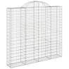 Arched Gabion Baskets - 9 pcs Galvanised Iron | Hipomarket