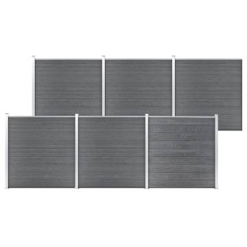 Garden Fence WPC 1045x186 cm Grey - Durable & Stylish Barrier