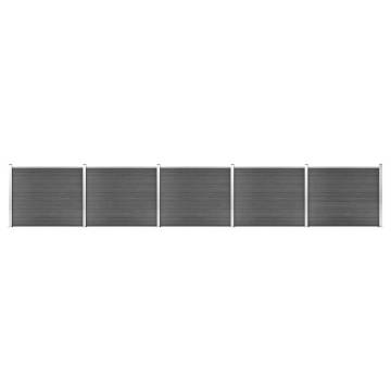 Durable Black WPC Fence Panel Set - 872x146 cm