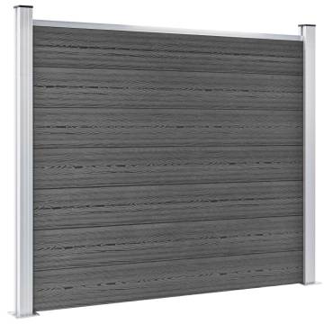 Durable Black WPC Fence Panel Set - 872x146 cm