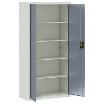 Stylish File Cabinet in Light & Dark Grey - 90x40x180 cm