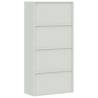 Stylish File Cabinet in Light & Dark Grey - 90x40x180 cm