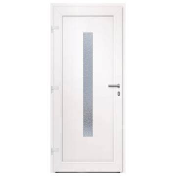 Front Door White 88x200 cm PVC - Secure & Elegant Design