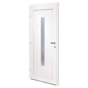 Front Door White 88x200 cm PVC - Secure & Elegant Design