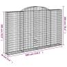 Arched Gabion Baskets - 5 pcs Galvanised Iron (300x30x180/200 cm)