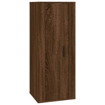 Wall Mounted TV Cabinet in Brown Oak - 40x34.5x100 cm