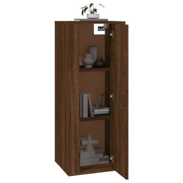 Wall Mounted TV Cabinet in Brown Oak - 40x34.5x100 cm