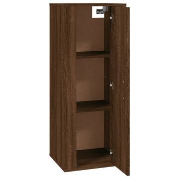 Wall Mounted TV Cabinet in Brown Oak - 40x34.5x100 cm