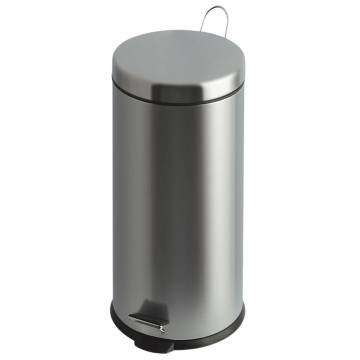 EKO Pedal Bin Classic 30 L - Matte Silver | HipoMarket