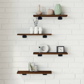 Wall Shelves 4 pcs Brown Oak - Stylish & Functional Storage