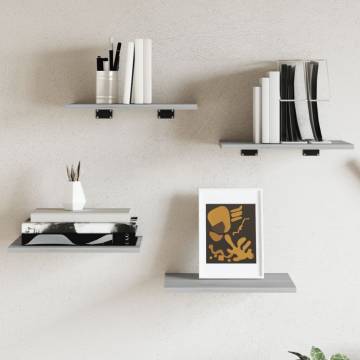 Wall Shelves Set of 4 Grey Sonoma - Durable & Stylish Storage