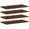 Elegant Brown Oak Wall Shelves - 4 pcs for Stylish Storage