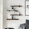 Elegant Brown Oak Wall Shelves - 4 pcs for Stylish Storage